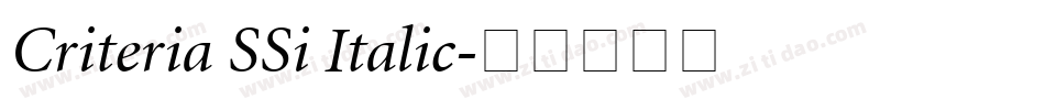 Criteria SSi Italic字体转换